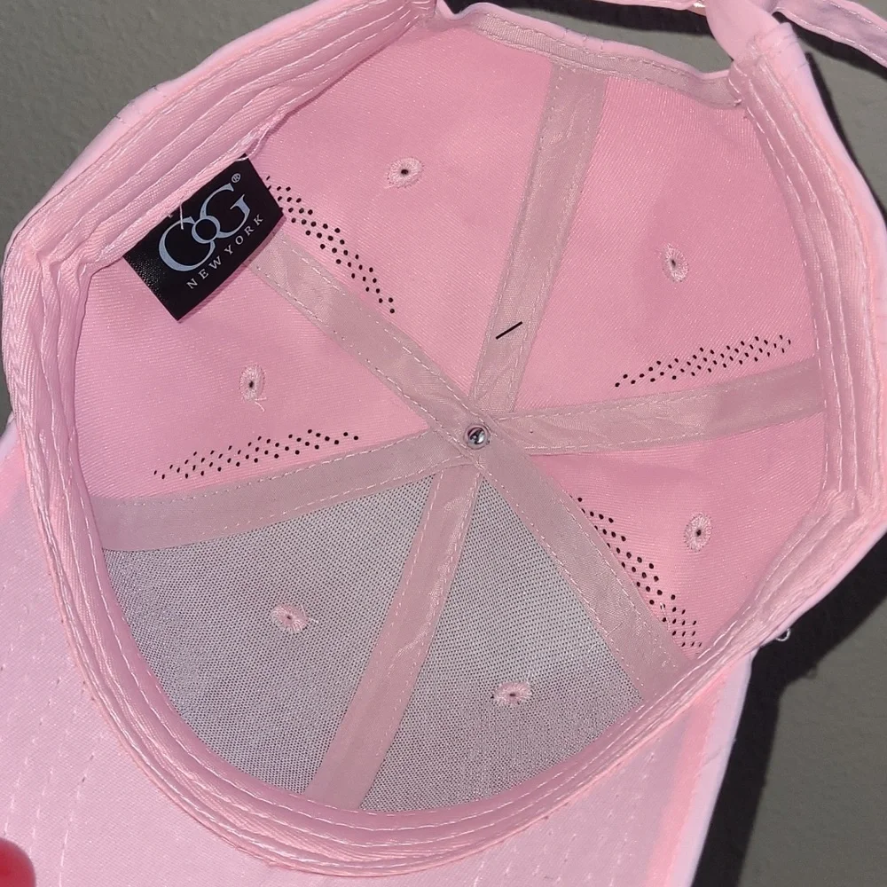 Pink Rhinestone Butterfly Cap